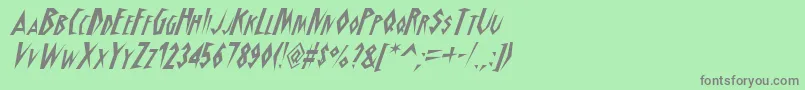 フォントSchrao – 緑の背景に灰色の文字
