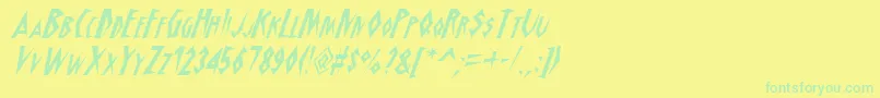 Schrao-fontti – vihreät fontit keltaisella taustalla