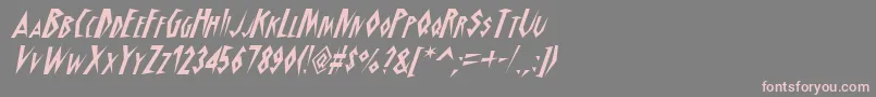 フォントSchrao – 灰色の背景にピンクのフォント