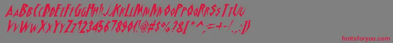 Schrao Font – Red Fonts on Gray Background