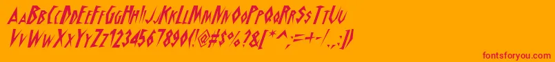 Schrao Font – Red Fonts on Orange Background