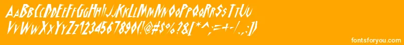 フォントSchrao – オレンジの背景に白い文字
