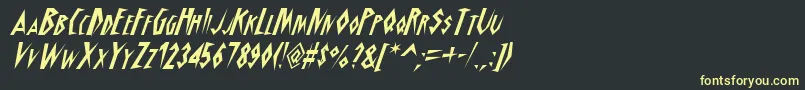 Schrao Font – Yellow Fonts on Black Background