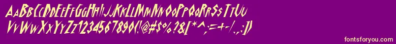 Schrao Font – Yellow Fonts on Purple Background