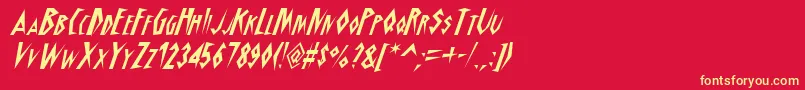 Schrao Font – Yellow Fonts on Red Background