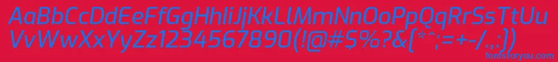 ExoMediumitalic Font – Blue Fonts on Red Background