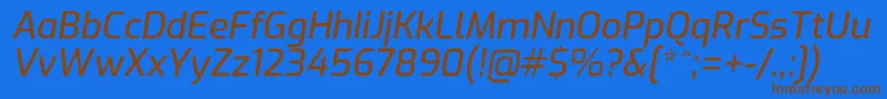 ExoMediumitalic Font – Brown Fonts on Blue Background