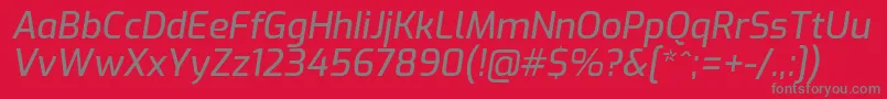Шрифт ExoMediumitalic – серые шрифты на красном фоне