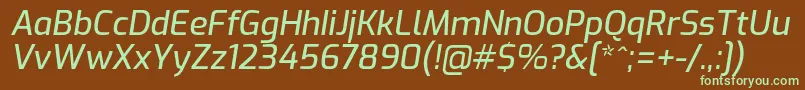 Подробнее о шрифте ExoMediumitalic Шрифт ExoMediumitalic – зелёные шрифты на коричневом фоне