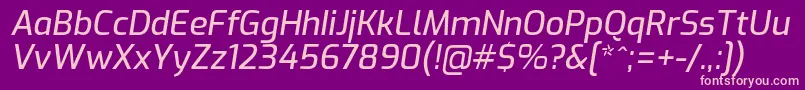 ExoMediumitalic Font – Pink Fonts on Purple Background
