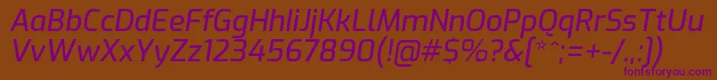 ExoMediumitalic Font – Purple Fonts on Brown Background