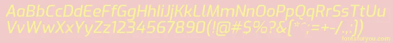 ExoMediumitalic Font – Yellow Fonts on Pink Background