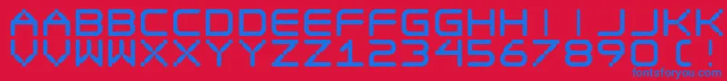 フォントEgo Trip Fat – 赤い背景に青い文字