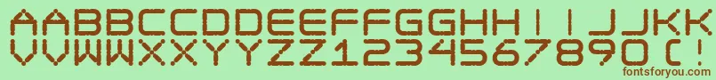 Fonte Ego Trip Fat – fontes marrons em um fundo verde