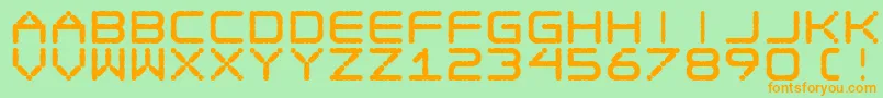 Fonte Ego Trip Fat – fontes laranjas em um fundo verde