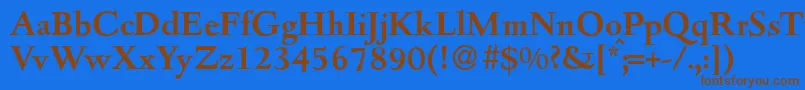 D690RomanBold Font – Brown Fonts on Blue Background