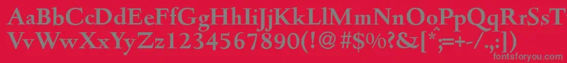 フォントD690RomanBold – 赤い背景に灰色の文字