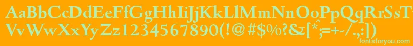 D690RomanBold Font – Green Fonts on Orange Background