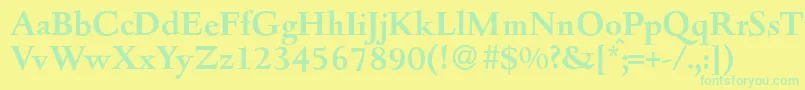 D690RomanBold Font – Green Fonts on Yellow Background