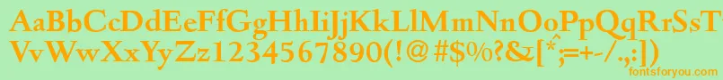 D690RomanBold Font – Orange Fonts on Green Background