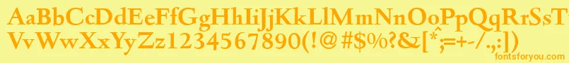 D690RomanBold Font – Orange Fonts on Yellow Background