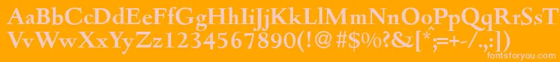 D690RomanBold Font – Pink Fonts on Orange Background