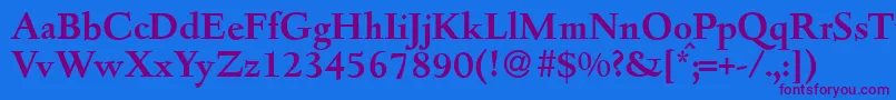 D690RomanBold-Schriftart – Violette Schriften auf blauem Hintergrund