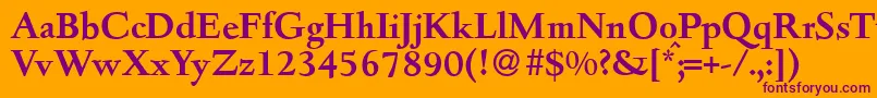 D690RomanBold-Schriftart – Violette Schriften auf orangefarbenem Hintergrund