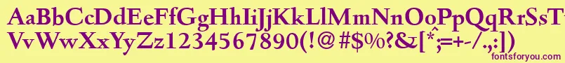 D690RomanBold Font – Purple Fonts on Yellow Background