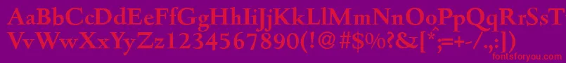 D690RomanBold Font – Red Fonts on Purple Background