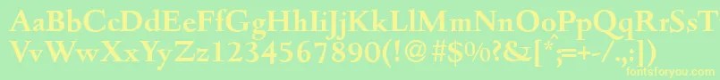 D690RomanBold Font – Yellow Fonts on Green Background