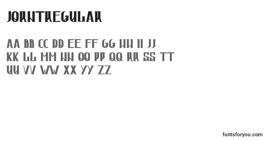 JorntRegular Font – alphabet, numbers, special characters