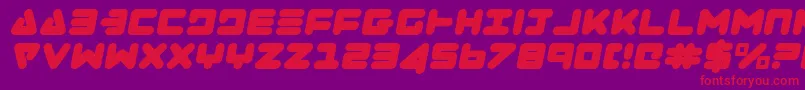 Zealoti-Schriftart – Rote Schriften auf violettem Hintergrund