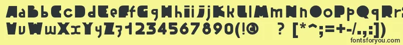 フォントSkullFont – 黒い文字の黄色い背景