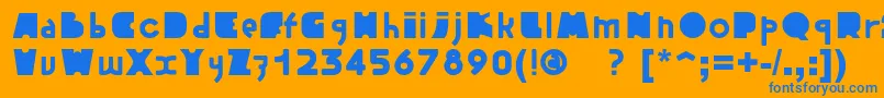 SkullFont Font – Blue Fonts on Orange Background