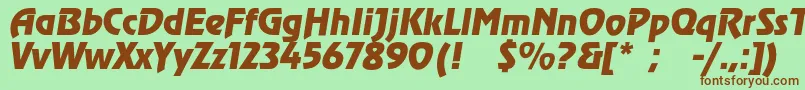 AgzeppelincItalic Font – Brown Fonts on Green Background