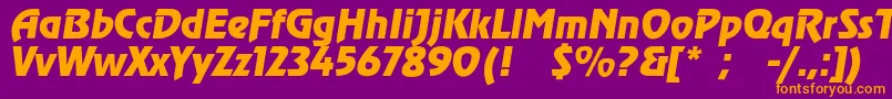 AgzeppelincItalic Font – Orange Fonts on Purple Background