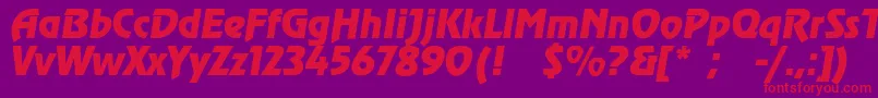 AgzeppelincItalic Font – Red Fonts on Purple Background