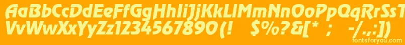 AgzeppelincItalic Font – Yellow Fonts on Orange Background
