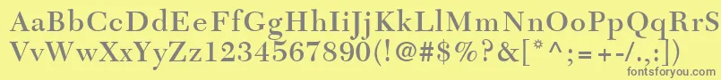 フォントTycoonSsiSemiBold – 黄色の背景に灰色の文字