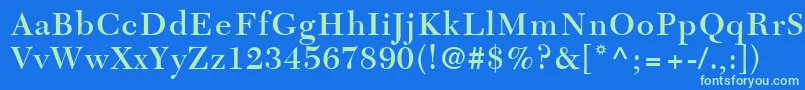 Шрифт TycoonSsiSemiBold – зелёные шрифты на синем фоне