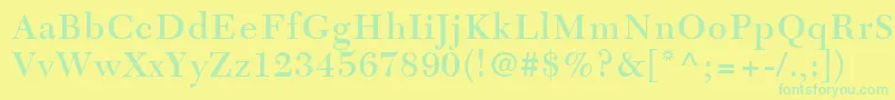 フォントTycoonSsiSemiBold – 黄色い背景に緑の文字