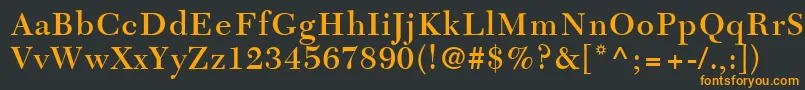 フォントTycoonSsiSemiBold – 黒い背景にオレンジの文字