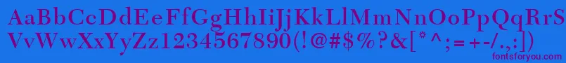 Czcionka TycoonSsiSemiBold – fioletowe czcionki na niebieskim tle