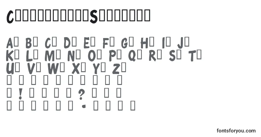Czcionka ChunkycomixSemibold – alfabet, cyfry, specjalne znaki