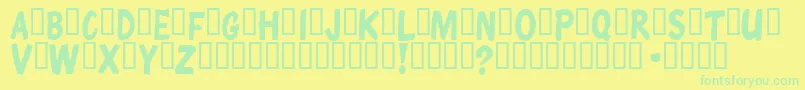 ChunkycomixSemibold Font – Green Fonts on Yellow Background