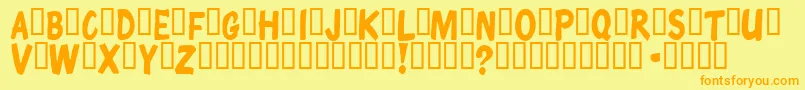 Czcionka ChunkycomixSemibold – pomarańczowe czcionki na żółtym tle