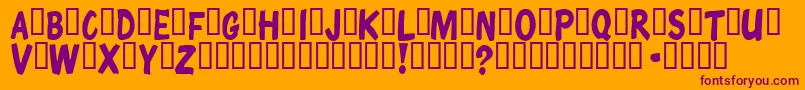 ChunkycomixSemibold-Schriftart – Violette Schriften auf orangefarbenem Hintergrund