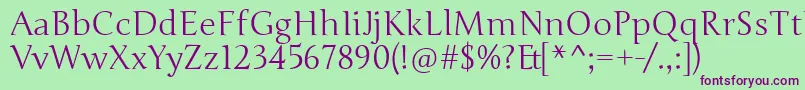 JungeRegular Font – Purple Fonts on Green Background