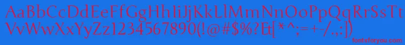 JungeRegular Font – Red Fonts on Blue Background